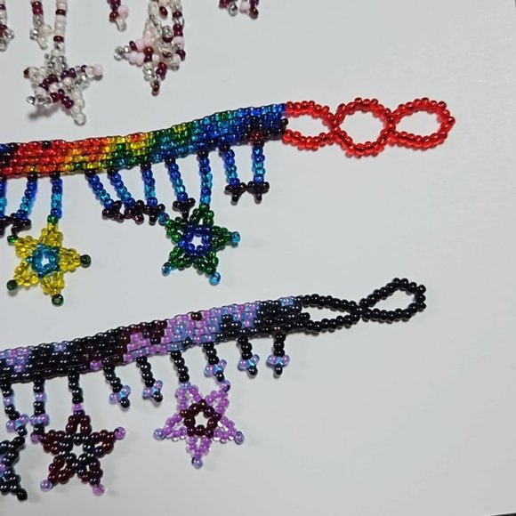 Beaded Ankle bracelets bundle of 5 - with hanging star design. - Picture 6 of 7